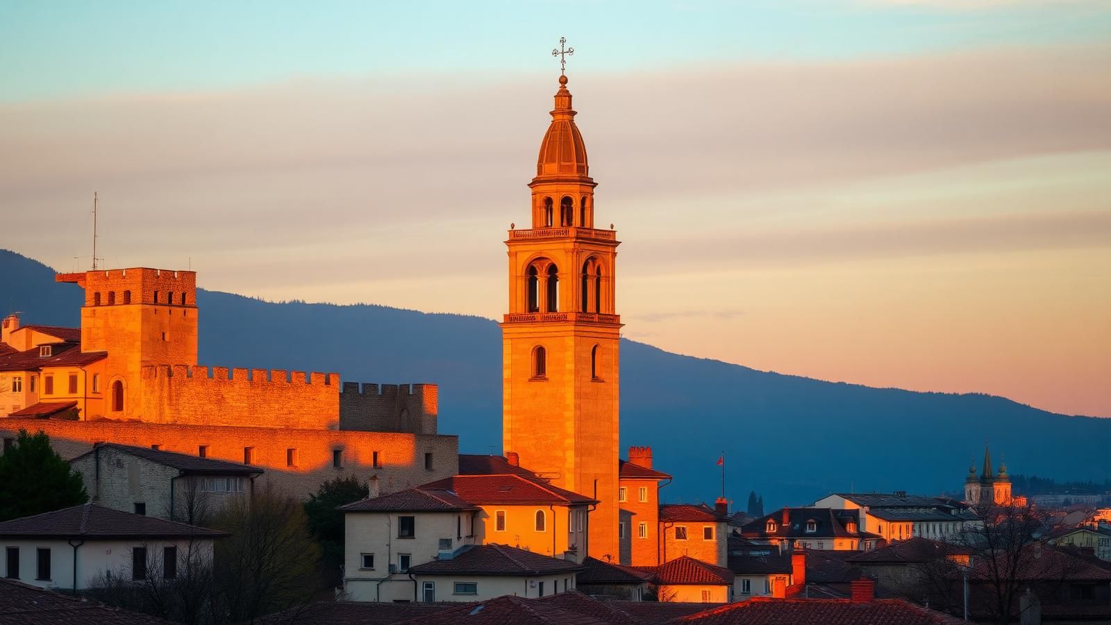 Città Alta di Bergamo con le mura venete — distribuzione volantini Intermedia a Bergamo e provincia
